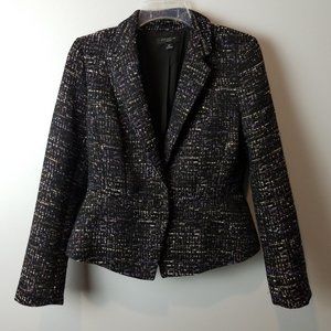 Ann Taylor Tweed One Button Blazer 6p